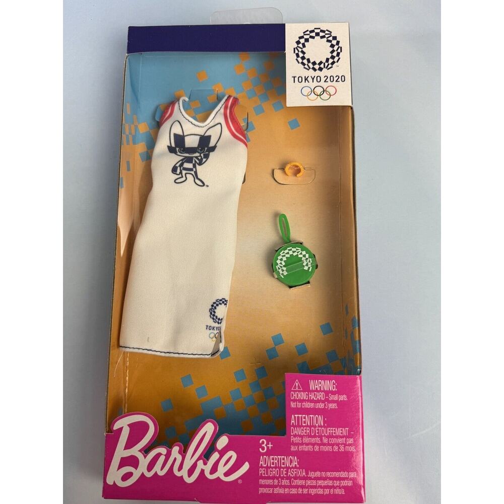 Barbie Doll Fashion Sports‎ Clothes White Dress Purse Tokyo 2020 Olympic NIB